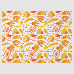 Papel De Seda Folhetos de queda amarela do ouro e padrão de folh