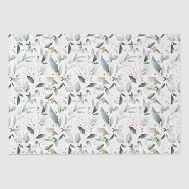 Papel De Seda Foliage Foliage Dourada Leaves (Frente )