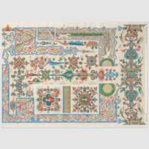 Folk art style ornamentado decoupage paper