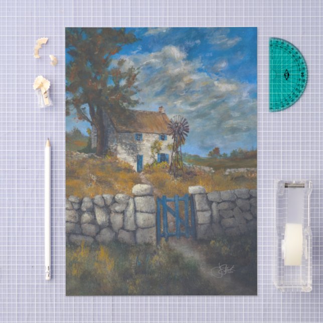 Papel De Seda "Fora do Mercado - Uma Casa de Campo Inglesa" (Arte )