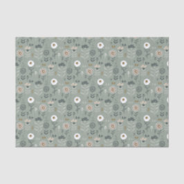Papel De Seda Forest Floral Sage Green