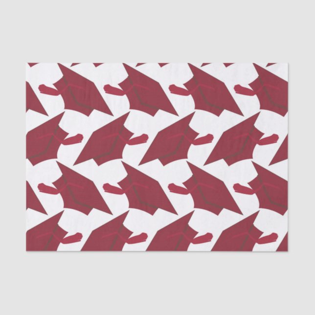 Papel De Seda Formando Borgonha e Parabéns Brancos (Frente )