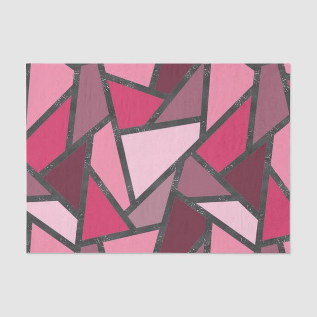 Papel De Seda Formas de vidro cor-de-rosa (Frente )