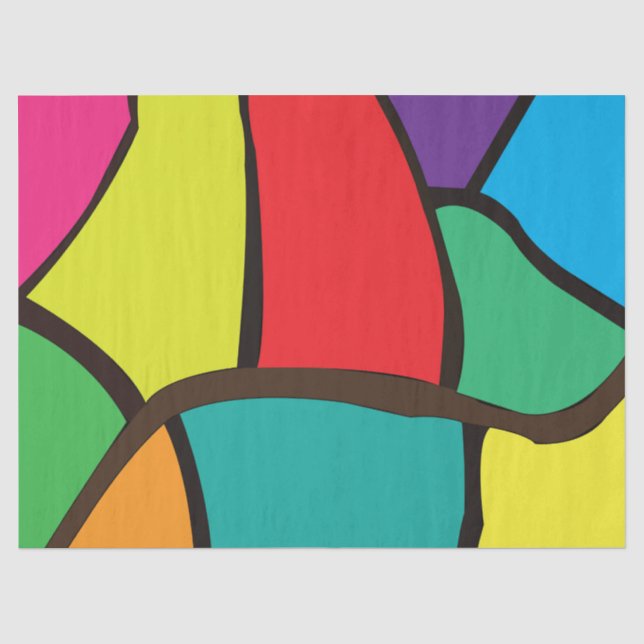 Papel De Seda Formas Geométricas Coloridas (Frente )