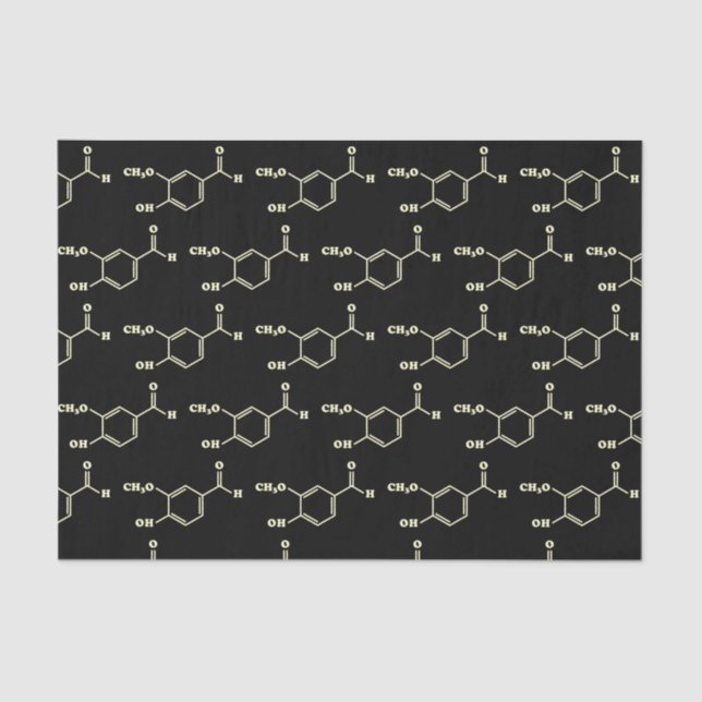 Papel De Seda Fórmula Química Molecular Vanilla Vanillin (Frente )