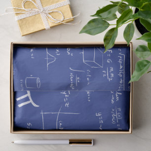 Papel De Seda Fórmulas Equações Matemáticas Brancas Azul