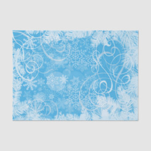Papel De Seda Fosco Azul, Invernos, Esfregões e flocos de neve