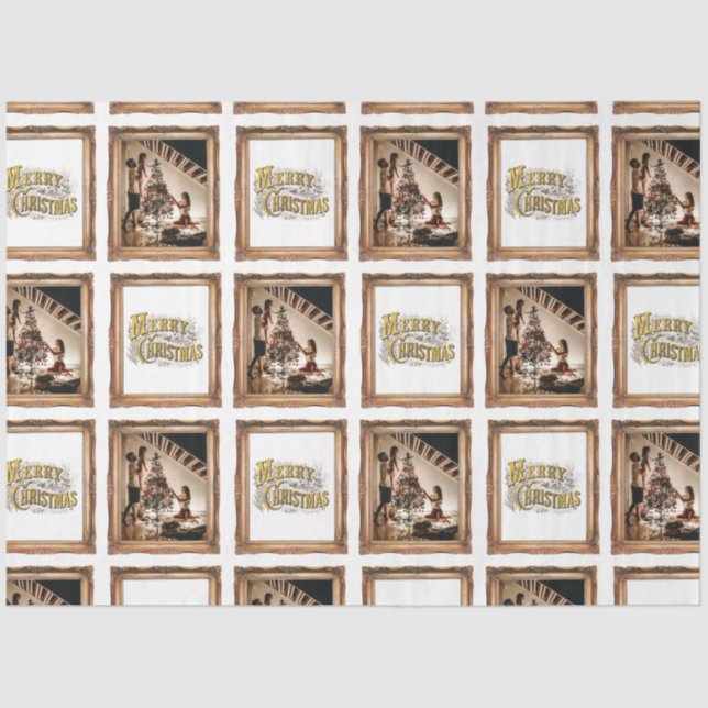 Papel De Seda Foto da família de quadros antigos de natais vinta (Frente )