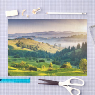 Papel De Seda Foto da Natureza Cênica de Colinas Ondulantes
