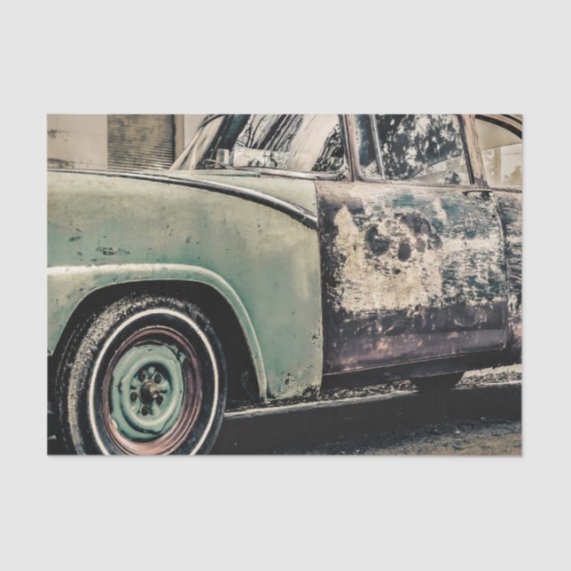 Papel De Seda Foto de Carro Antigo Abandonado