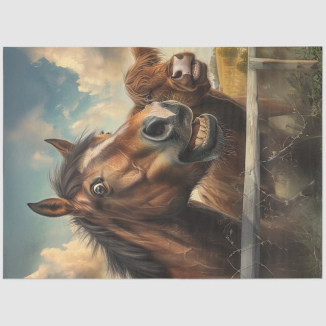 Papel De Seda Foto Imunológica Foto Engraçada Cavalo (Frente )