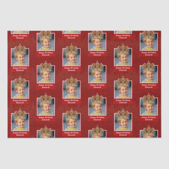 Papel De Seda Foto para Crianças Personalizadas Feliz Aniversári (Frente )