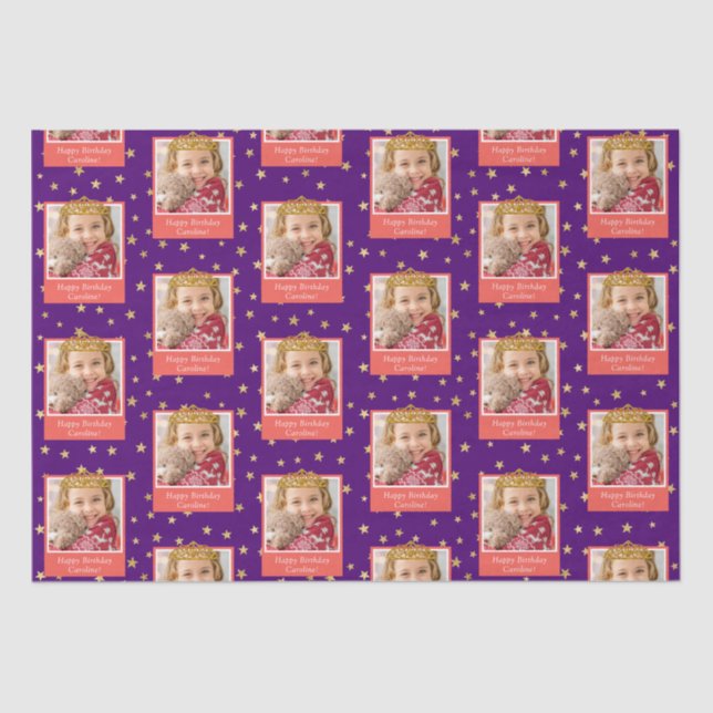 Papel De Seda Foto para Crianças Personalizadas Feliz Aniversári (Frente )