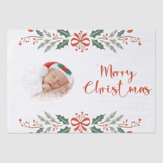 Papel De Seda Foto personalizada de feriados de Natal (Frente )