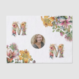 Papel De Seda Foto personalizada de flor de Dia de as mães MOM