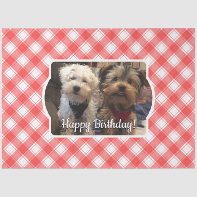 Papel De Seda Foto personalizada, Xadrez de fazendeiros brancos  (Frente )