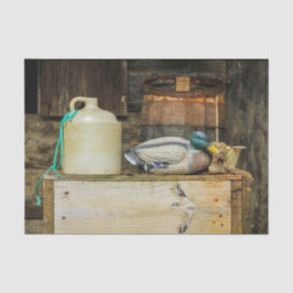 Papel De Seda Foto Rustic Jug Duck Decoy
