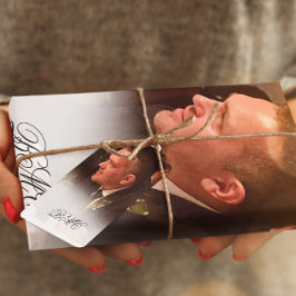 Papel De Seda Foto simples do Monograma de Aniversário do Homem