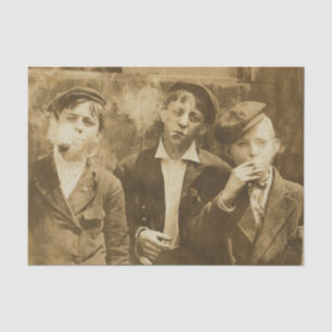 Papel De Seda Fotografia antiga de newsies fumando charutos sépi