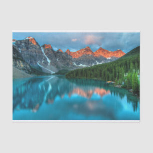 Papel De Seda Fotografia de paisagem Cena Montanha e Lago