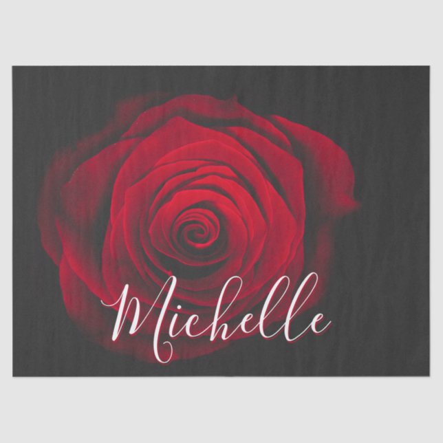 Papel De Seda Fotografia personalizada da colheita da rosa verme (Frente )