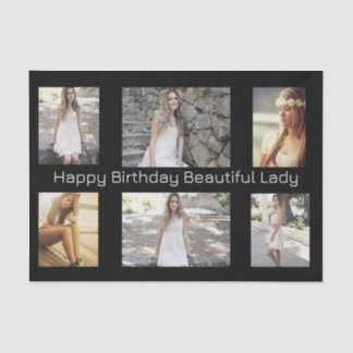 Papel De Seda Fotos & Texto Personalizados para Múltiplas Ocasio