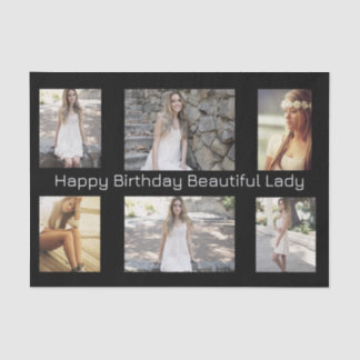 Papel De Seda Fotos & Texto Personalizados para Múltiplas Ocasõe