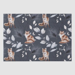 Papel De Seda Fox Botânica De Inverno