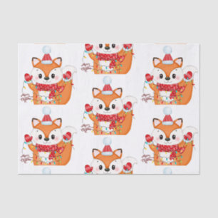 Papel De Seda Fox de Natal com Luzes