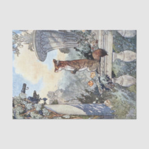 Papel De Seda Fox Garden Vintage Art