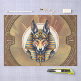 Papel De Seda Fox Retrato de Steampunk Anubis