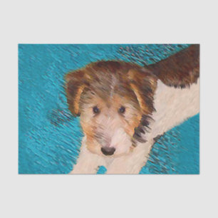 Papel De Seda Fox Terrier Puppy Painting - Arte Original De Cão