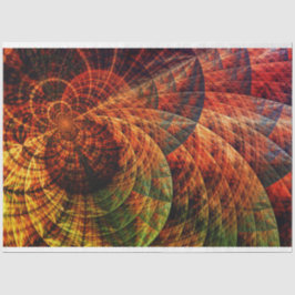 Papel De Seda Fractal Abstrato Swirls Laranja Dourado 27 Decoupa