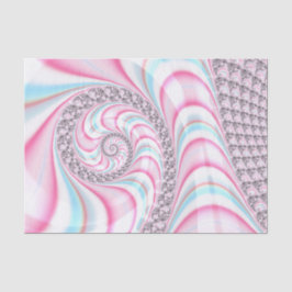 Papel De Seda Fractal Espiral De Canas Azuis Cor-de-Rosa Pastel