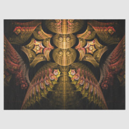 Papel De Seda Fractal Fantasy Dourado Design Abstrato 21 Decoupa