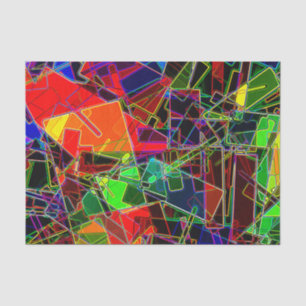 Papel De Seda Fractal geométrico de néon