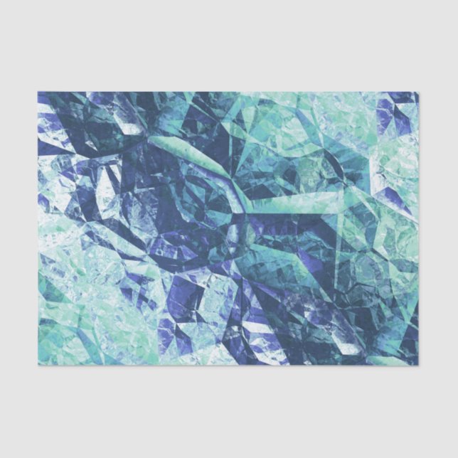 Papel De Seda fragmentos de memórias, em azul e verde: (Frente )