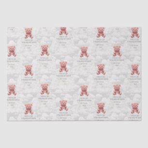 Papel De Seda Fralda Rei Teddy ursinho feliz nome de aniversário
