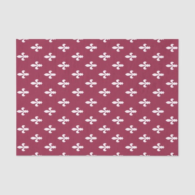 Papel De Seda Framboesa Vitoriana Fleur de Lys (Frente )