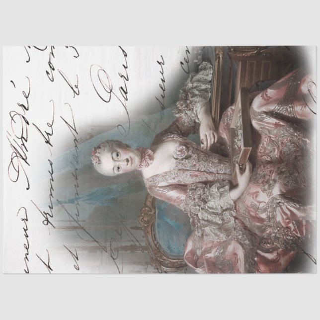 Papel De Seda Francês Ephemera Real do Século XVIII (Frente )