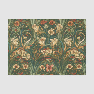 Papel De Seda Francês, nouveau inspirou campo de flores silvestr