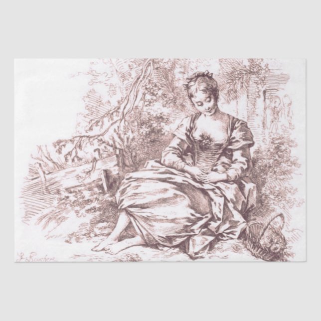 Papel De Seda Francesa no Campo Vintage Desoupage (Frente )