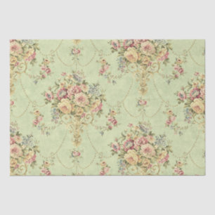 Papel De Seda Franco Sage Green Toile Victorian Floral Decoupage