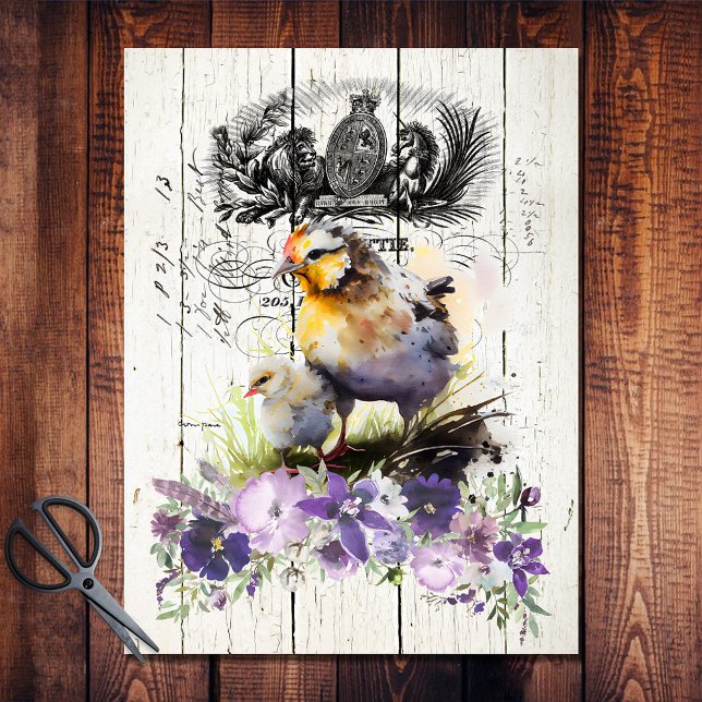 Papel De Seda Frango Cornualha Cornualha Floral Francês (Criador carregado)