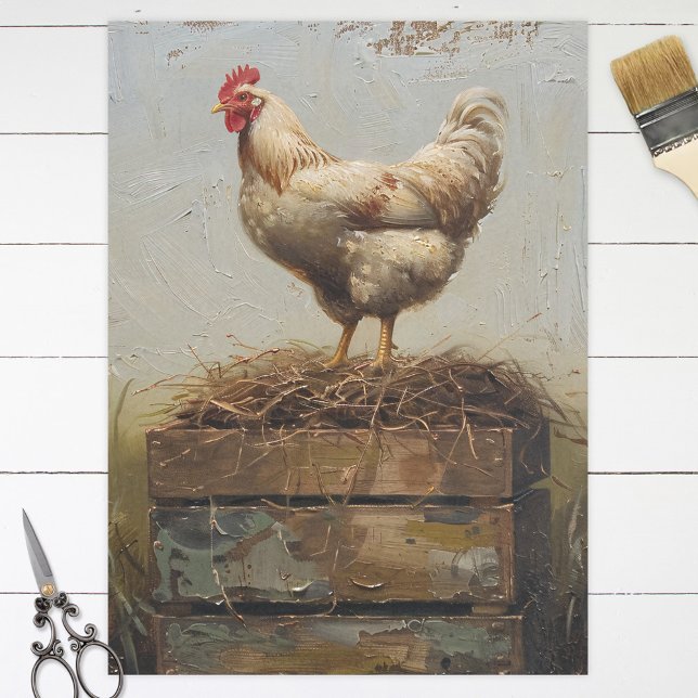 Papel De Seda Frango Rústico e Decoupage de Ninho (Criador carregado)