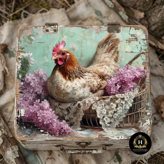 Papel De Seda Frango Rústico Lilases Renda Decoupage (Criador carregado)
