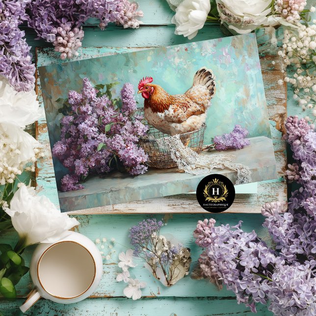 Papel De Seda Frango Rústico Lilases Renda Decoupage (Criador carregado)