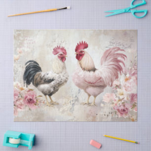 Papel De Seda Frangos Shabby Chic Rosa Decoupage
