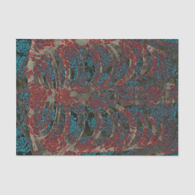 Papel De Seda Fraqueamento Esqueleto, Gaiola, Gaiola Vermelha Te (Frente )