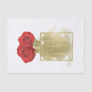 Papel De Seda Frasco de Perfume Floral Fashion com Rosas Vermelh